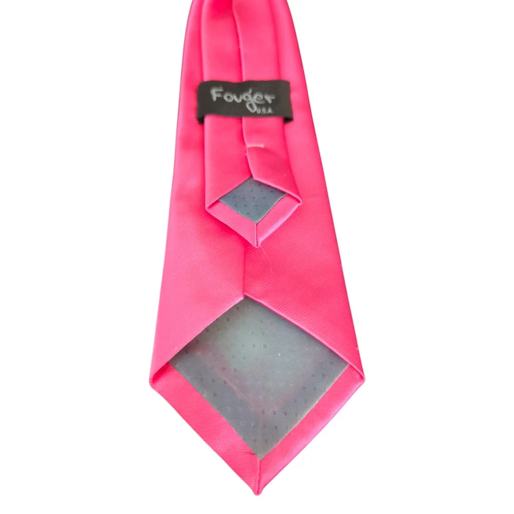 Fouger Hot Pink Adjustable Neck Strap Kids Tuxedo Tie 11in Ages 1-5